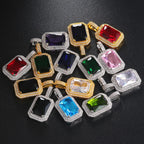 Iced Out Rope Pendant Necklace Stainless Steel