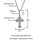 THE BLING KING Iced Out Cross Star Link Chain Baguettecz Cubic Zirconia Cross Pendant Necklace Charm Fashion Hiphop Jewelry