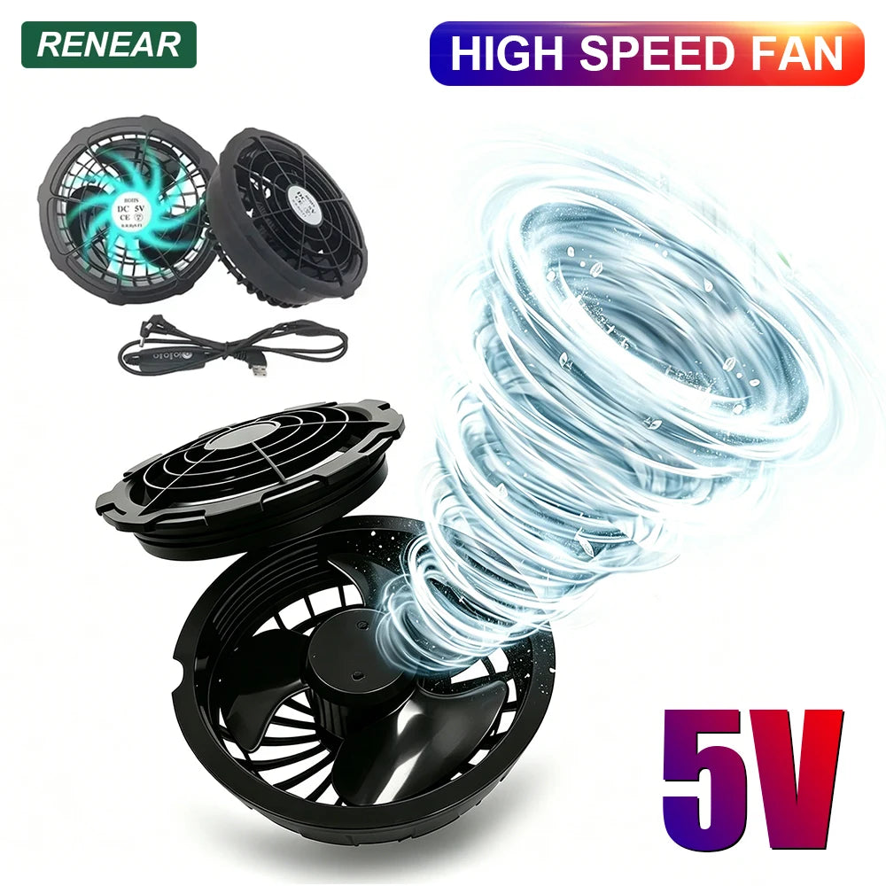 1 or 2 Pairs 5V Cooling Fan 3 Gear Adjustment For Special Summer Outdoor Air-Conditioned Vests High Speed Conditioning