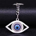Hamsa Evil Eye Pendant Necklace — Stainless Steel