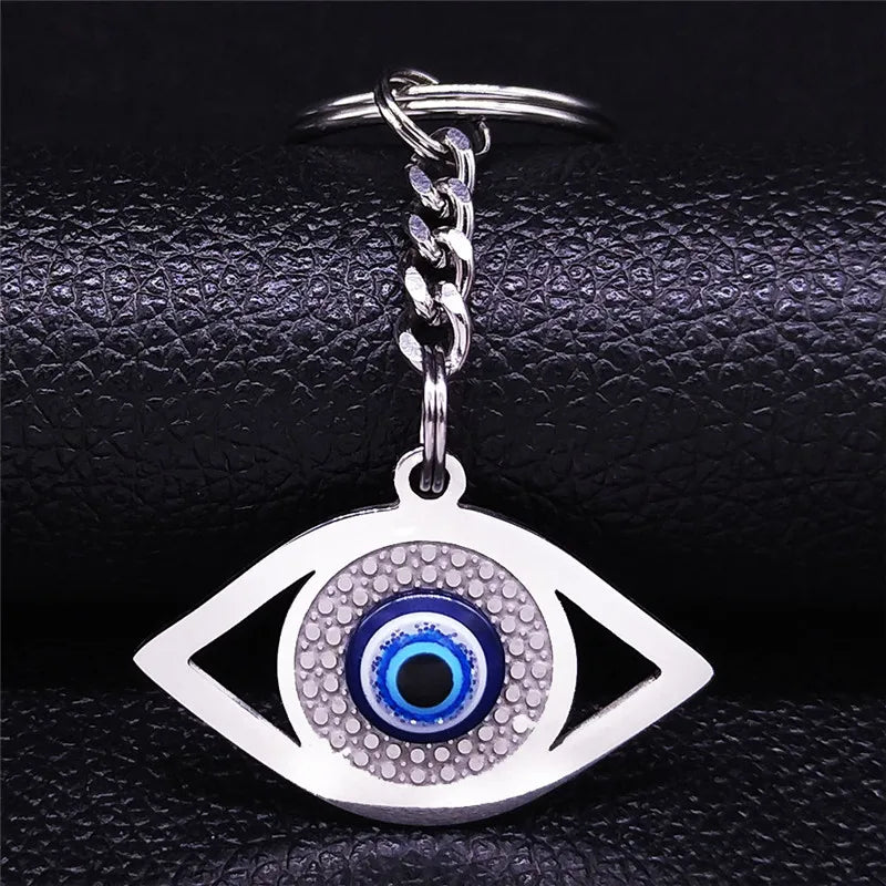 Hamsa Evil Eye Pendant Necklace — Stainless Steel