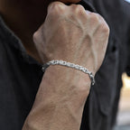 4mm Boys Byzantine Bracelets,Creative Splicing Link Chain Wristband for Men, Cool Stainless Steel Jewelry Gift