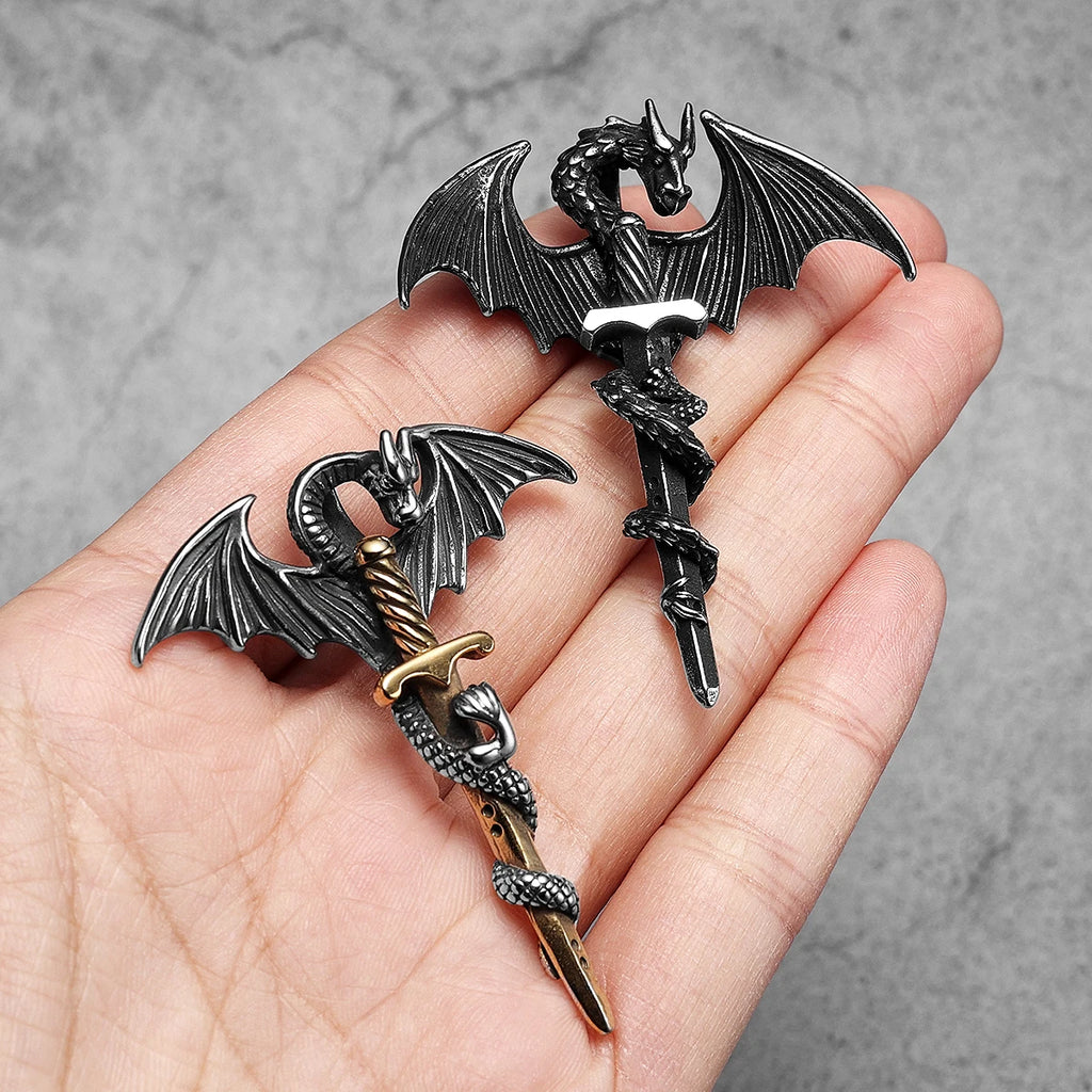 Dragon Slaying Sword Pendant Necklace — Stainless Steel