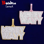 Bubble Iced Out Dollar Sign Pendant — Gold Stainless