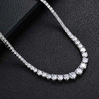 Tennis Chain Necklace Stainless Steel Gradient CZ