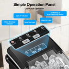 LOEFME 12kg/24h Portable Mini Ice Maker Machine 6 Mins/8pcs 2 Sizes Ice Cubes Home Desktop Ice Maker with Scoop and Ice