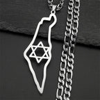 Israel-Palestine Map Pendant Necklace — Gold-Tone