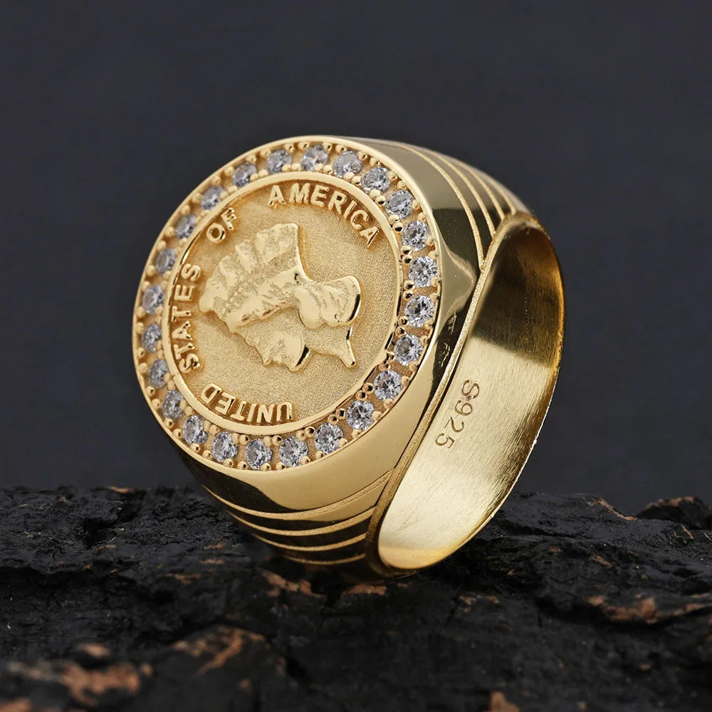 18K Gold 925 Silver Moissanite Ring Iced Out