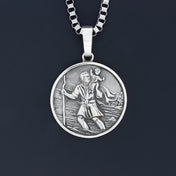 St. Christopher Pendant — Silver-Tone