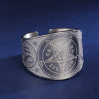 LIKGREAT Amulet Protection Ring Tetragrammaton Pentagram Finger Rings for Men Women Stainless Steel Jewely Witchcraft Pagan Gift