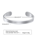 Minimal Thin Cuff Bangle Bracelet — Stainless Steel