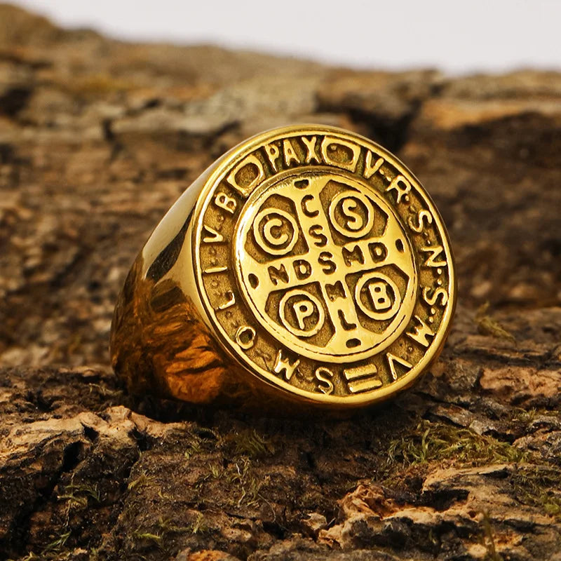 7/8/9/10/11/12 Retro Personality Letter Cross CSB Patterned Stainless Steel Ring Solid Waterproof Drop Shipping