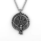 Viking Raven Stainless Steel Pendant Necklace