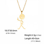 Middle Finger Pendant Necklace — Stainless Steel