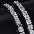 Gold Tennis Bracelet Iced Out 7MM Cluster