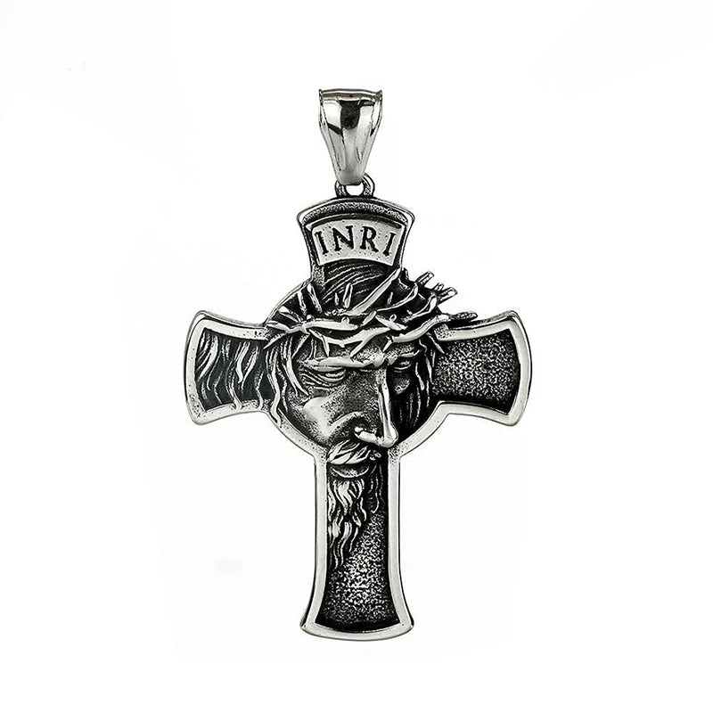 Classic St. Michael Cross Necklace — Stainless Steel