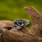 Retro Carved Santa Muerte Ring For Men Punk Gothic Rock Hiphop Designer Open Ring Handmade Jewelry Biker Accessories Unisex Gift