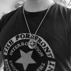 Voyager Vintage Viking Compass Pendant Necklace For Men Punk Hip Hop 316L Stainless Steel Biker Cross Necklace Jewelry