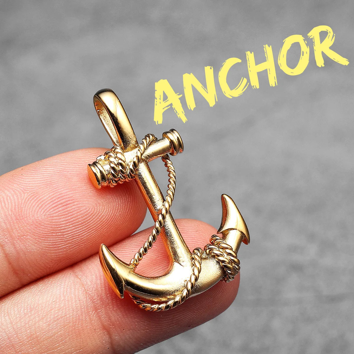 Anchor Sailor Pendant Necklace — Stainless Steel