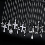Minimal Cross Pendant — Silver Stainless