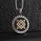 Retro Classic Celtic Knot Round Pendant Necklace for Men and Women Punk Hip-Hop Trend Amulet Jewelry
