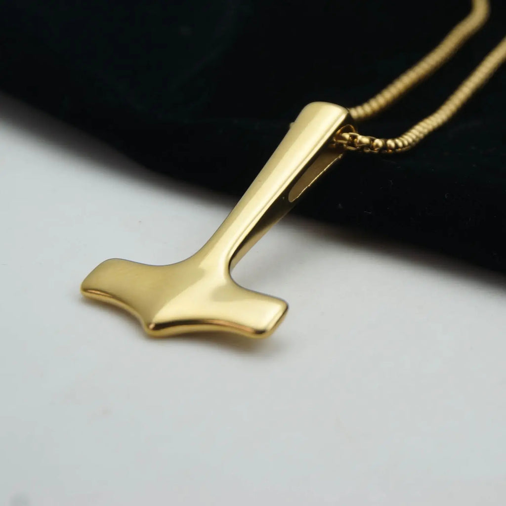 Simple Viking Mjolnir Thor's Hammer Necklace — Stainless Steel