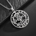 Lucifer Pentagram Medal Pendant — Stainless Steel