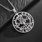 Lucifer Pentagram Medal Pendant — Stainless Steel
