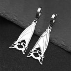 Gothic Silver Pendant Dark Style Owl Long Drop