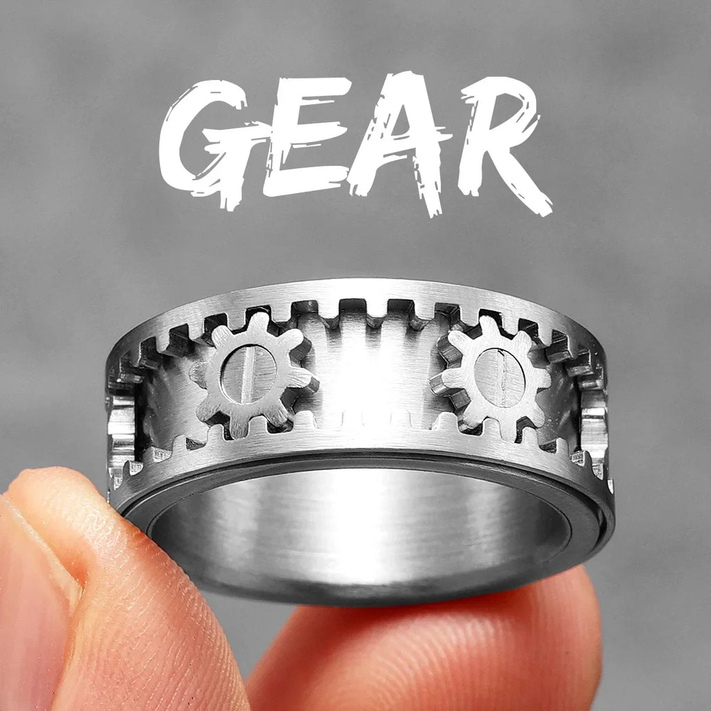 Fidget Spinner Gemstone Ring — Stainless Steel