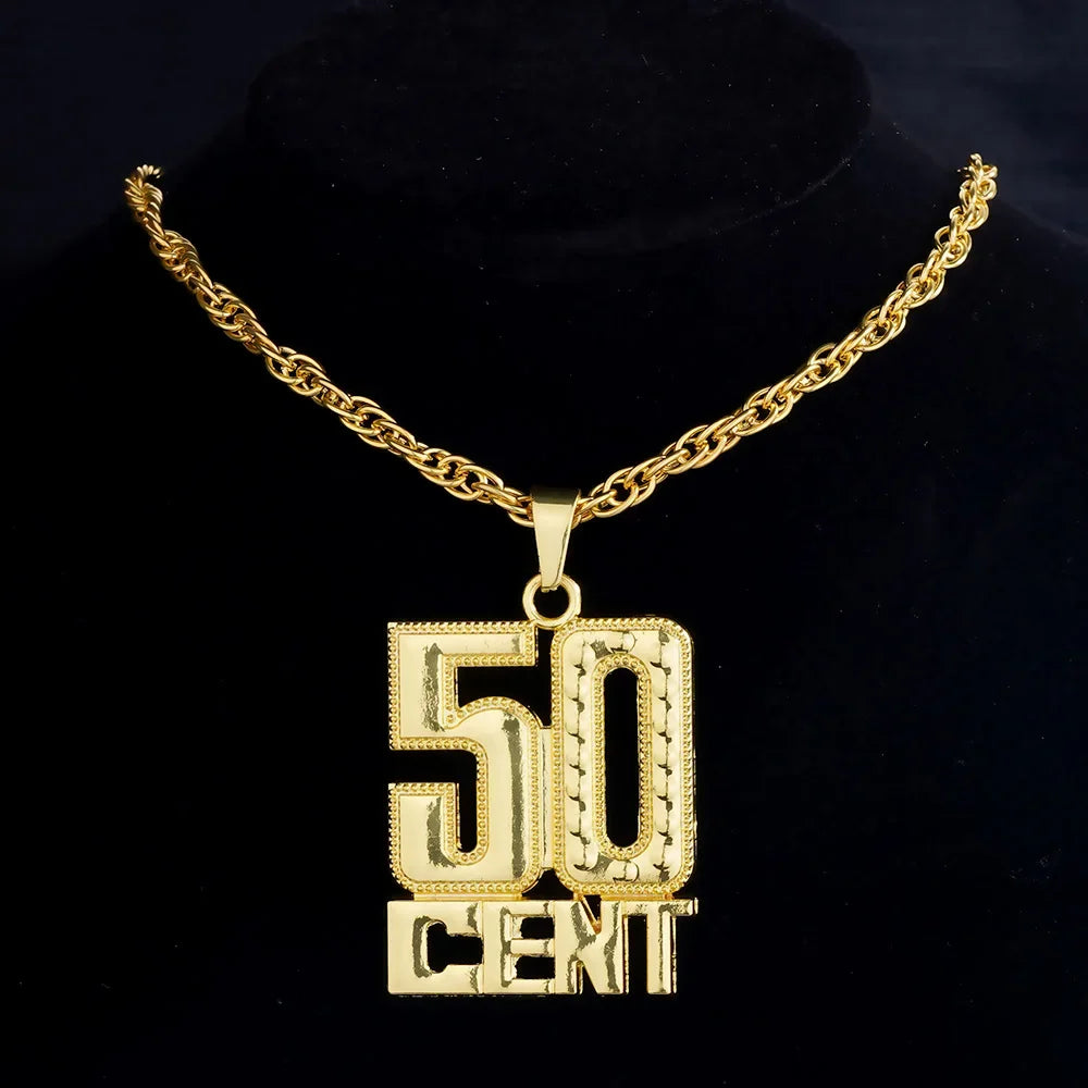 Fashion 18K Golden Plated Hip Hop Rock Necklace Stainless Steel US Dollar Money Sign Pendant Necklace Mens Women Jewellery Gift