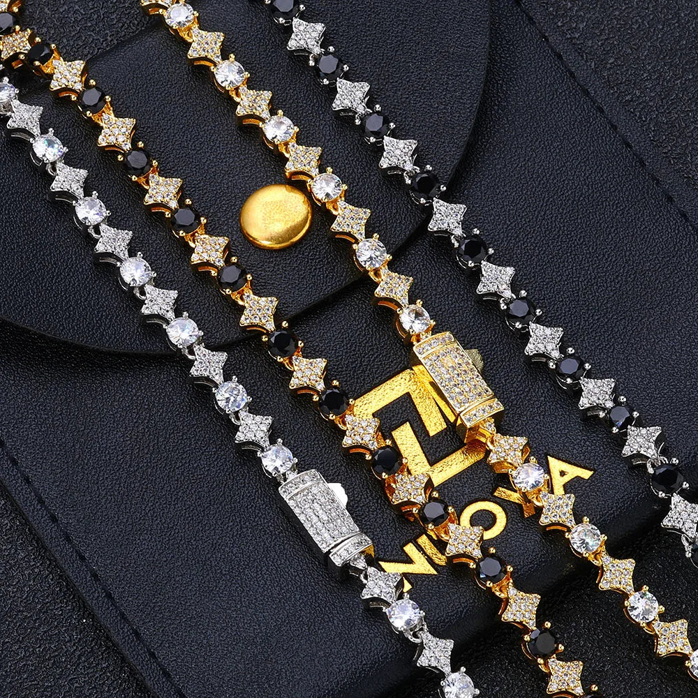 Black Star Tennis Bracelet Statement