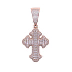 New Iced Out Bling CZ Cross Pendant Necklace Silver Color Prong Setting Cubic Zirconia Jesus Charm Men Women Hip Hop