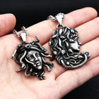 Retro Medusa Pendant Necklace Punk Gothic Snake Shaped Fashion Jewelry For Men Women Gathering Party Birthday Holiday