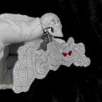 925 Silver Skull Moissanite Pendant Necklace Iced