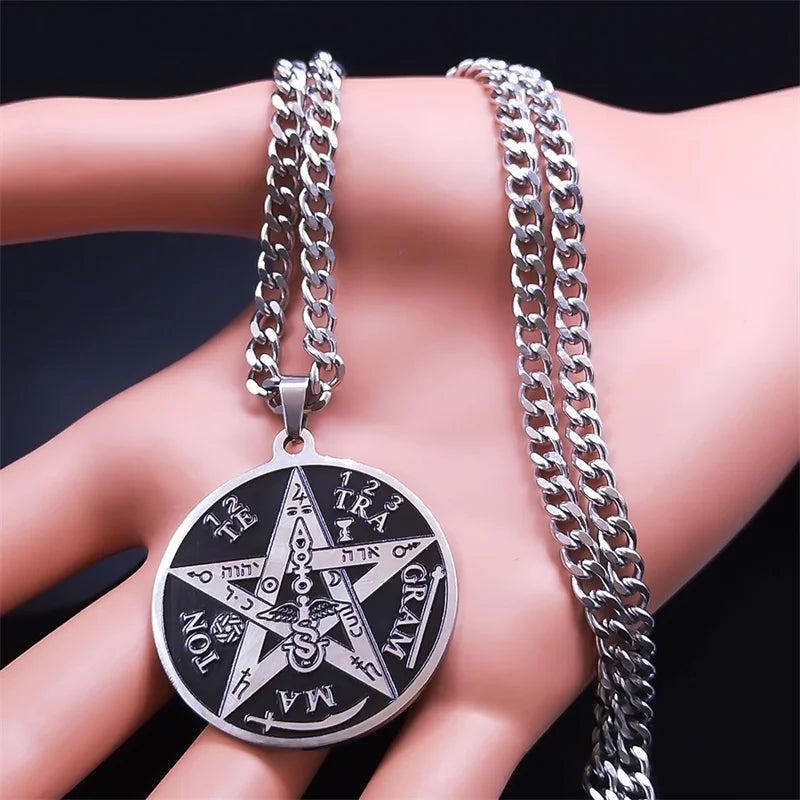 Pentagram Pendant Necklace — Stainless Steel