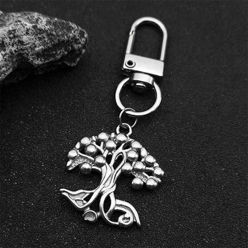 Tree Of Life Silver Pendant Key Hollow Plant Bag