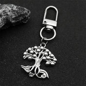 Tree Of Life Silver Keychain Key Hollow Plant Bag