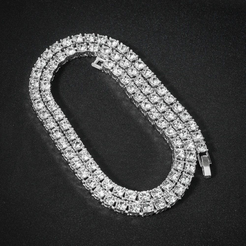 Iced Out Cuban Link Chain Necklace 14mm — Two-Tone