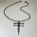 Skull Cross Silver Pendant Necklace