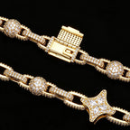 NUOYA Star Cuban Link Chain Gold Silver Color Iced Out CZ Zircon Hip Hop Necklace For Men Women Bling Bling Jewelry