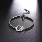 LIKGREAT Viking Vegvisir Compass Bracelet Nordic Runes Bangle Amulet Odin Scandinavian Talisman Stainless Steel Vintage Jewelry