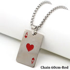 Statement Ace of Spades Poker Card Necklace — Stainless Steel