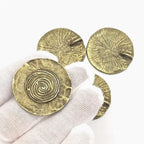 8-Piece Bronze Round Charm Pendants