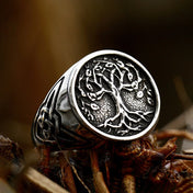 Norse Yggdrasil Tree of Life Ring — Stainless Steel