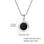 Punk Round Necklace for Men Boys,Embossing Radiation Sunburst Stainless Steel Necklace,Birthday Father Jewelry Gift