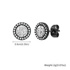 Zircon Stud Earrings — Stainless Steel