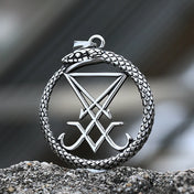 Seal of Lucifer Snake Pendant Necklace — Gothic