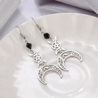 Teamer Vintage Triple Witch Moon Pentagram Goddess Earrings for Women Witchcraft Stainless Steel Amulet Jewelry Gifts