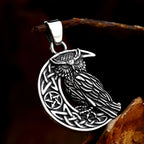 Viking Owl Pendant Necklace — Nordic Amulet, Stainless Steel